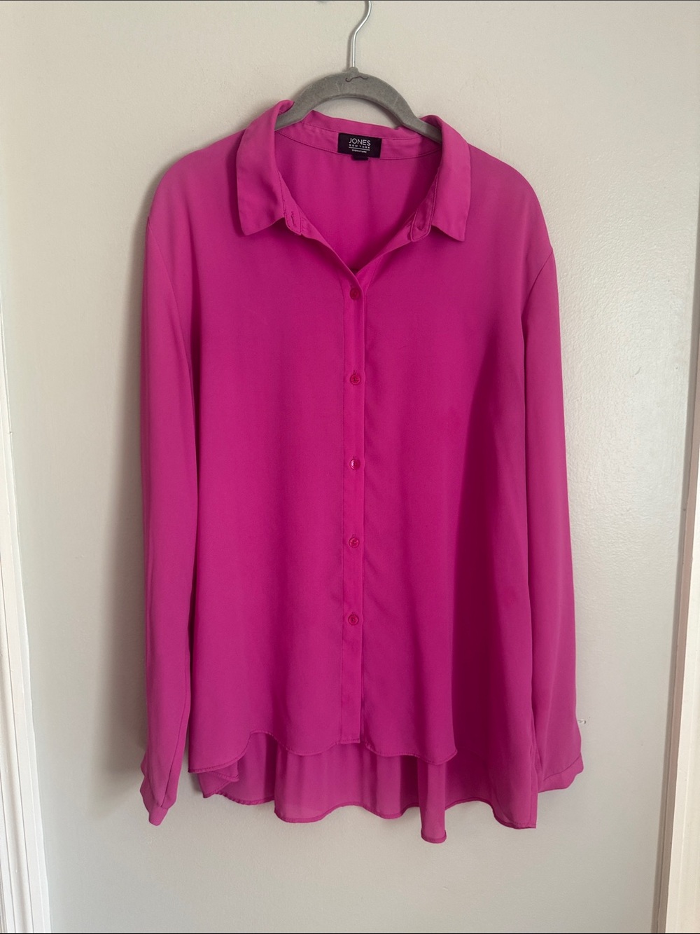 Jones New York Bright Fuchsia Button-Down Blouse